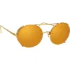 Linda Farrow - 730 C1 Oval Sunglasses - Yellow Gold - Eyewear - Avvenice^ Sunglasses & Eyewear