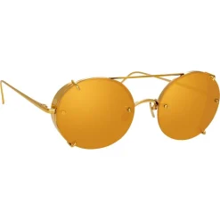 Linda Farrow - 730 C1 Oval Sunglasses - Yellow Gold - Eyewear - Avvenice^ Sunglasses & Eyewear