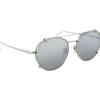 Linda Farrow - 646 C2 Oval Sunglasses - White Gold - Eyewear - Avvenice
