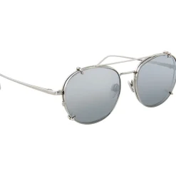 Linda Farrow - 646 C2 Oval Sunglasses - White Gold - Eyewear - Avvenice