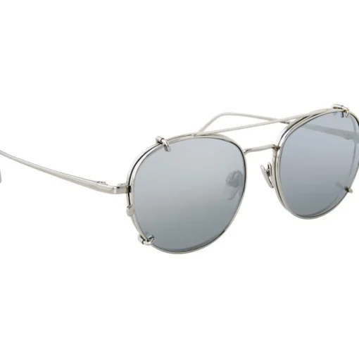 Linda Farrow - 646 C2 Oval Sunglasses - White Gold - Eyewear - Avvenice