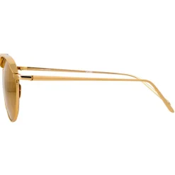 Linda Farrow - 623 C1 Oval Sunglasses - Yellow Gold - Eyewear - Avvenice
