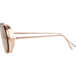 Linda Farrow - 730 C3 Oval Sunglasses - Rose Gold - Eyewear - Avvenice