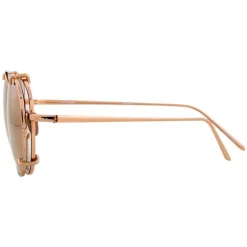 Linda Farrow - 646 C3 Oval Sunglasses - Rose Gold - Eyewear - Avvenice^ Sunglasses & Eyewear