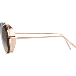 Linda Farrow - 730 C7 Oval Sunglasses - Rose Gold - Eyewear - Avvenice^ Sunglasses & Eyewear