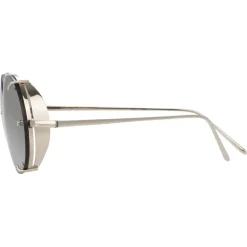 Linda Farrow - 730 C2 Oval Sunglasses - White Gold - Eyewear - Avvenice^ Sunglasses & Eyewear