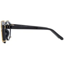 Linda Farrow - 569 C1 Oval Sunglasses - Black - Eyewear - Avvenice