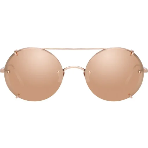 Linda Farrow - 730 C3 Oval Sunglasses - Rose Gold - Eyewear - Avvenice