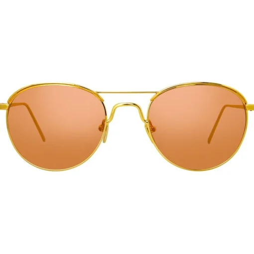 Linda Farrow - 623 C4 Oval Sunglasses - Yellow Gold - Eyewear - Avvenice^ Sunglasses & Eyewear