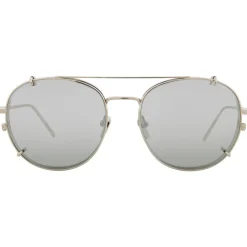 Linda Farrow - 646 C2 Oval Sunglasses - White Gold - Eyewear - Avvenice
