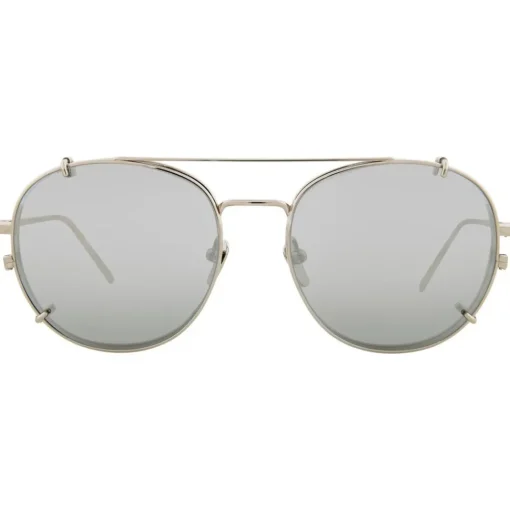 Linda Farrow - 646 C2 Oval Sunglasses - White Gold - Eyewear - Avvenice
