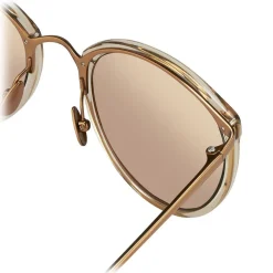 Linda Farrow - 251 C36 Oval Sunglasses - Ash - Eyewear - Avvenice