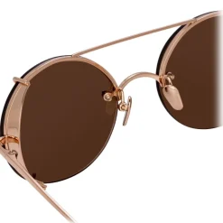 Linda Farrow - 730 C3 Oval Sunglasses - Rose Gold - Eyewear - Avvenice