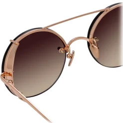 Linda Farrow - 730 C7 Oval Sunglasses - Rose Gold - Eyewear - Avvenice^ Sunglasses & Eyewear