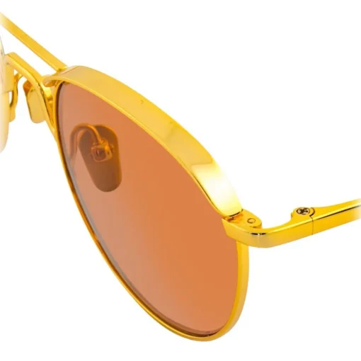 Linda Farrow - 623 C4 Oval Sunglasses - Yellow Gold - Eyewear - Avvenice^ Sunglasses & Eyewear