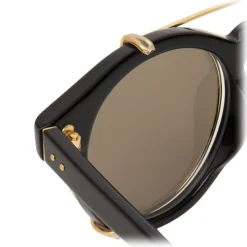 Linda Farrow - 569 C1 Oval Sunglasses - Black - Eyewear - Avvenice