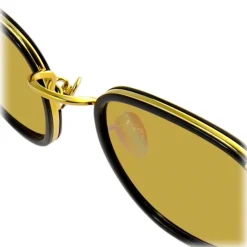 Linda Farrow - 562 C13 Oval Sunglasses - Black - Eyewear - Avvenice