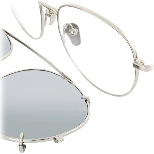 Linda Farrow - 646 C2 Oval Sunglasses - White Gold - Eyewear - Avvenice