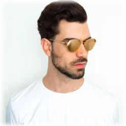 Linda Farrow - 623 C1 Oval Sunglasses - Yellow Gold - Eyewear - Avvenice