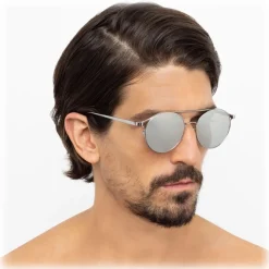 Linda Farrow - 825 C2 Oval Sunglasses - White Gold - Eyewear - Avvenice