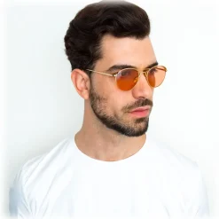 Linda Farrow - 623 C4 Oval Sunglasses - Yellow Gold - Eyewear - Avvenice^ Sunglasses & Eyewear