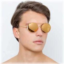 Linda Farrow - 730 C1 Oval Sunglasses - Yellow Gold - Eyewear - Avvenice^ Sunglasses & Eyewear