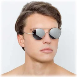 Linda Farrow - 730 C2 Oval Sunglasses - White Gold - Eyewear - Avvenice^ Sunglasses & Eyewear