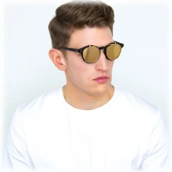 Linda Farrow - 569 C1 Oval Sunglasses - Black - Eyewear - Avvenice