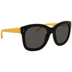 Linda Farrow - 513 C6 Oversized Sunglasses - Black - Eyewear - Avvenice