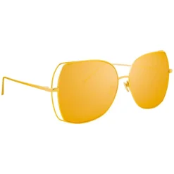 Linda Farrow - 590 C1 Oversized Sunglasses - Gold - Eyewear - Avvenice