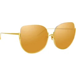 Linda Farrow - 847 C1 Oversized Sunglasses - Yellow Gold - Eyewear - Avvenice