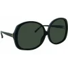 Linda Farrow - 596 C1 Oversized Sunglasses - Black - Eyewear - Avvenice