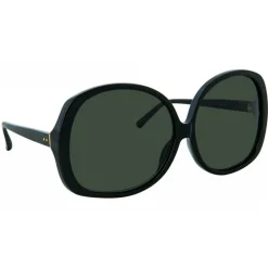 Linda Farrow - 596 C1 Oversized Sunglasses - Black - Eyewear - Avvenice