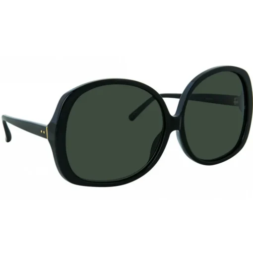 Linda Farrow - 596 C1 Oversized Sunglasses - Black - Eyewear - Avvenice