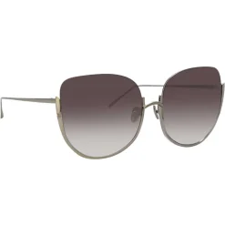 Linda Farrow - 847 C7 Oversized Sunglasses - Light Gold - Eyewear - Avvenice