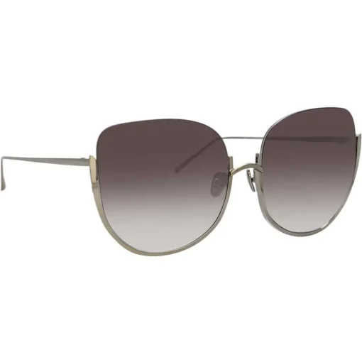 Linda Farrow - 847 C7 Oversized Sunglasses - Light Gold - Eyewear - Avvenice