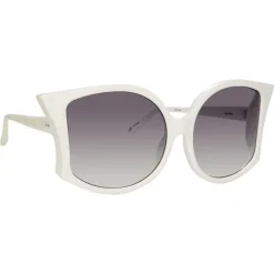 Linda Farrow - 595 C3 Oversized Sunglasses - White - Eyewear - Avvenice^ Sunglasses & Eyewear