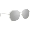 Linda Farrow - 350 C12 Oversized Sunglasses - White Gold - Eyewear - Avvenice^ Sunglasses & Eyewear