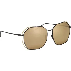 Linda Farrow - 350 C8 Oversized Sunglasses - Gold - Eyewear - Avvenice^ Sunglasses & Eyewear