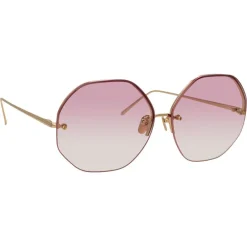 Linda Farrow - 567 C10 Oversized Sunglasses - Light Gold - Eyewear - Avvenice