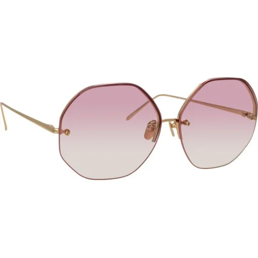 Linda Farrow - 567 C10 Oversized Sunglasses - Light Gold - Eyewear - Avvenice