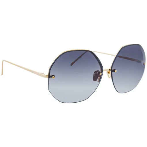 Linda Farrow - 567 C4 Oversized Sunglasses - Gold - Eyewear - Avvenice
