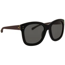 Linda Farrow - 513 C5 Oversized Sunglasses - Black - Eyewear - Lena Perminova Official - Avvenice