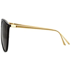 Linda Farrow - 747 C1 Oversized Sunglasses - Black - Eyewear - Avvenice