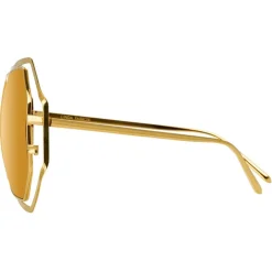 Linda Farrow - 695 C1 Oversized Sunglasses - Yellow Gold - Eyewear - Avvenice