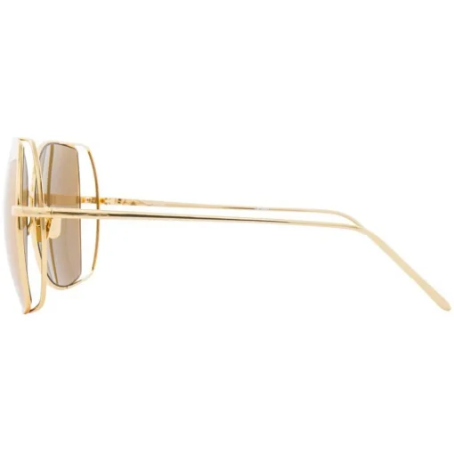 Linda Farrow - 590 C1 Oversized Sunglasses - Gold - Eyewear - Avvenice