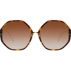 Linda Farrow - 901 C2 Oversized Sunglasses - Tortoiseshell - Eyewear - Avvenice