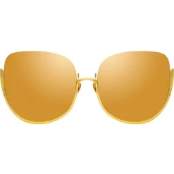 Linda Farrow - 847 C1 Oversized Sunglasses - Yellow Gold - Eyewear - Avvenice
