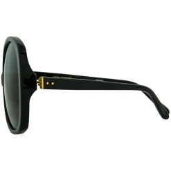 Linda Farrow - 596 C1 Oversized Sunglasses - Black - Eyewear - Avvenice