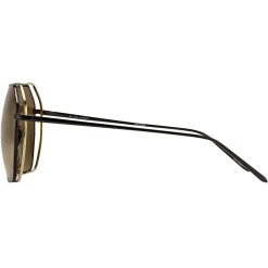 Linda Farrow - 350 C8 Oversized Sunglasses - Gold - Eyewear - Avvenice^ Sunglasses & Eyewear